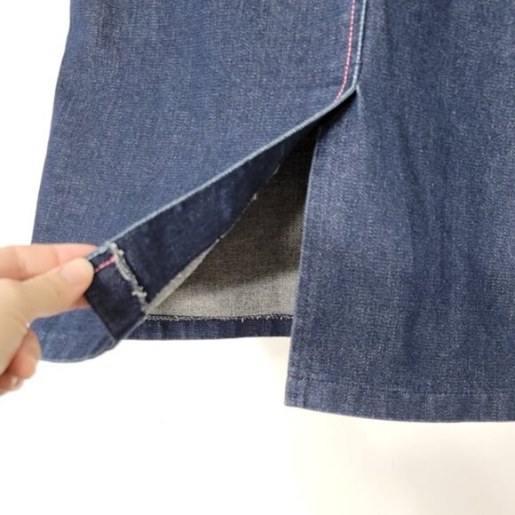 JTF Vintage Blue Dark Wash Denim 90s Jean Skirt Cotton Blend Pockets Belt Loops - Picture 8 of 13